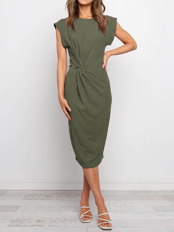 Lunimesd Twist Knot Midi Dress