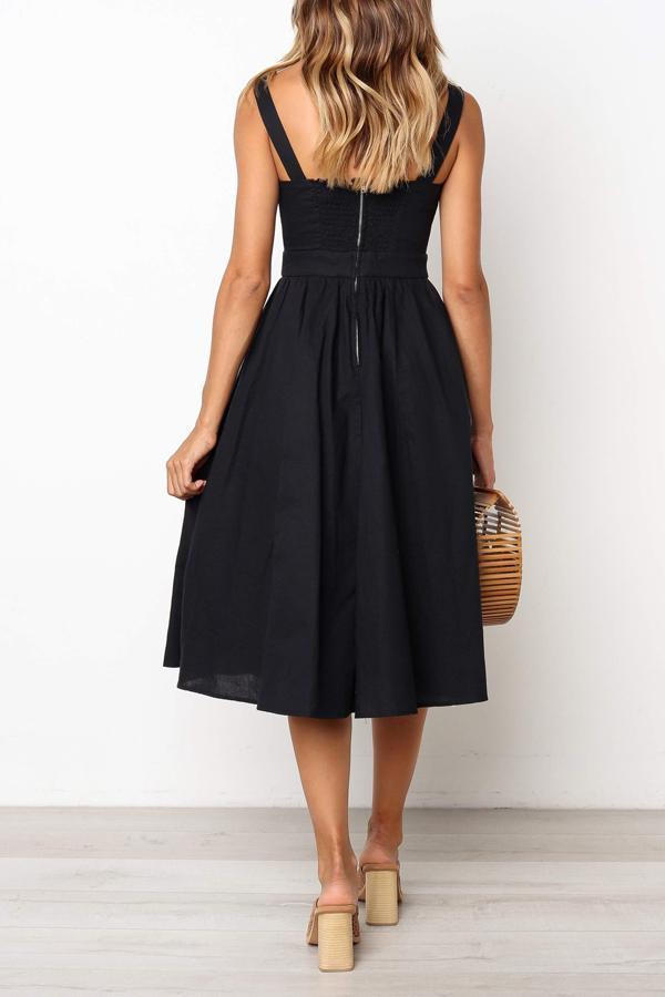 Lunimesd Sleeveless Solid Color Regular Fit Casual Wear Dress