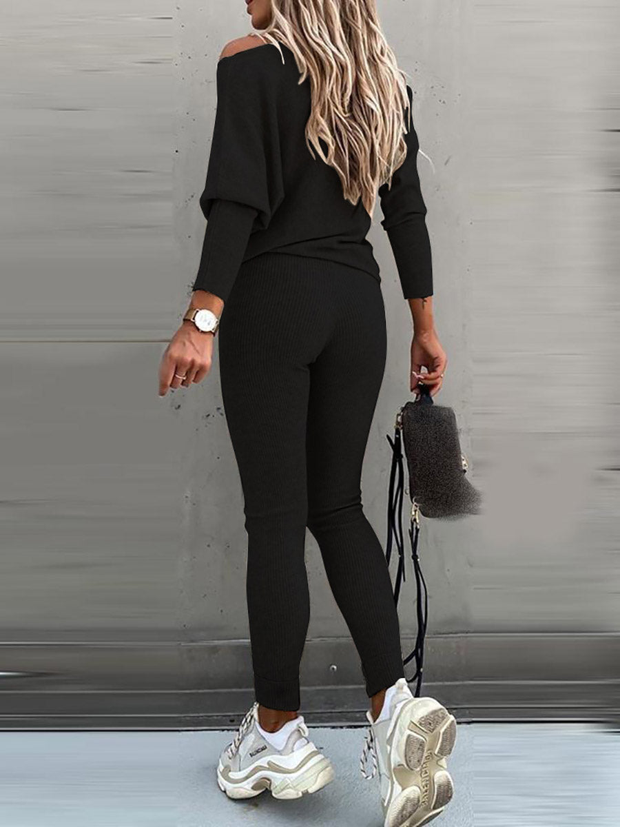 Lunimesd Solid Color Casual Lace-Up Slouchy Suit(7 color)