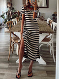Striped Slit Dress