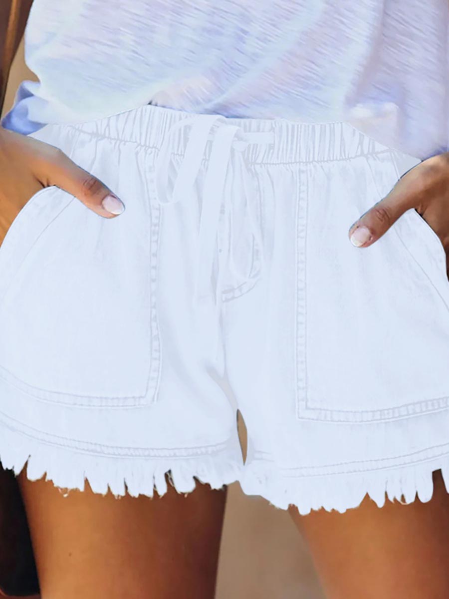Lunimesd Adjustable Tassel Pocket Shorts
