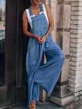 Lunimesd Loose Sleeveless Denim Back Pants