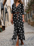 Lunimesd Polka Dot Maxi Shirt Dress