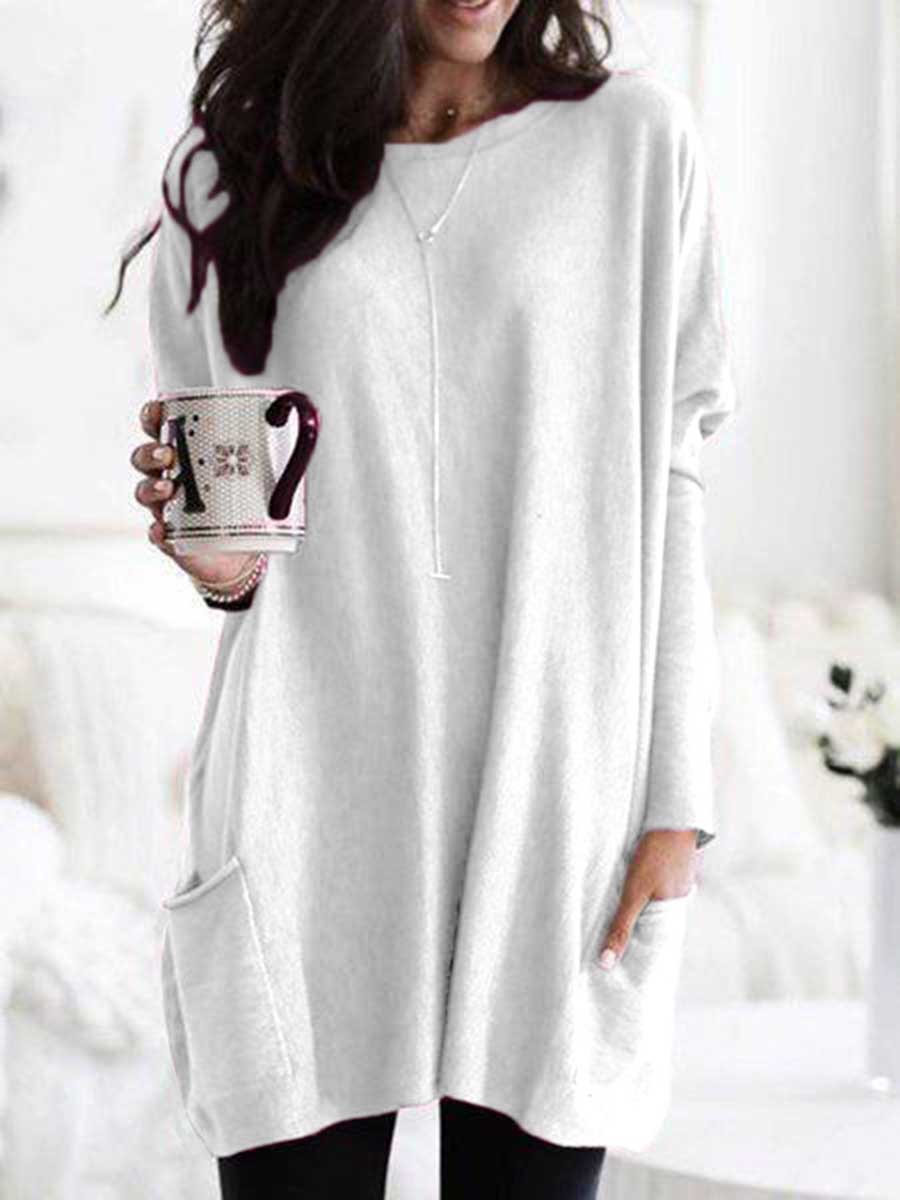 Lunimesd Long Sleeve Pocket T-Shirt Top