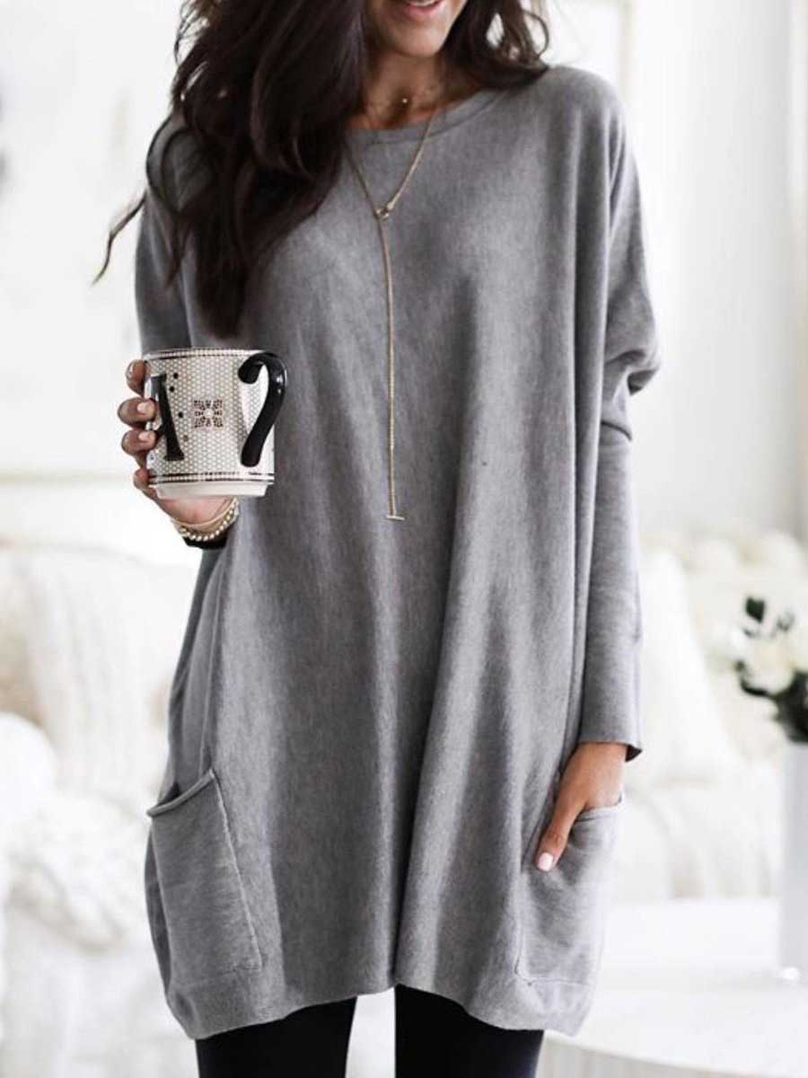 Lunimesd Long Sleeve Pocket T-Shirt Top