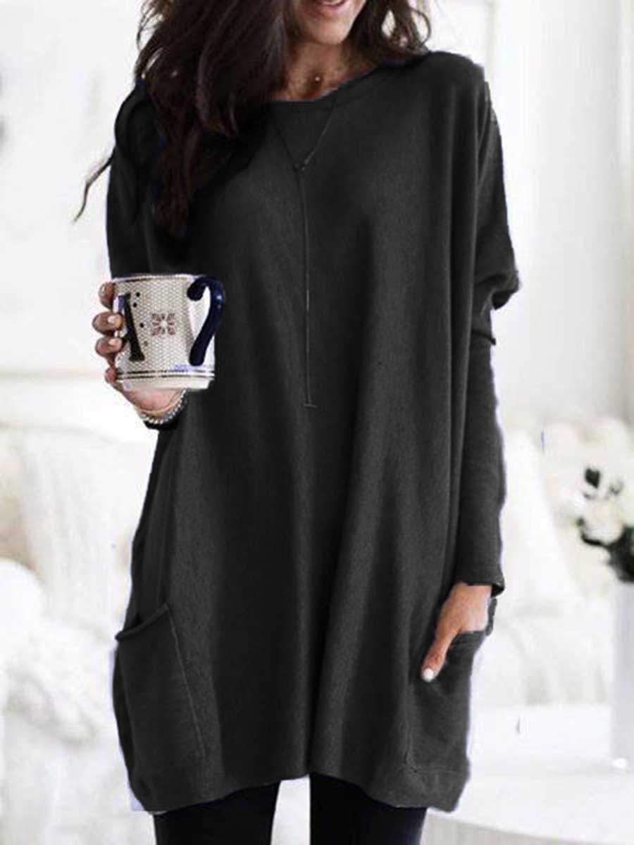 Lunimesd Long Sleeve Pocket T-Shirt Top