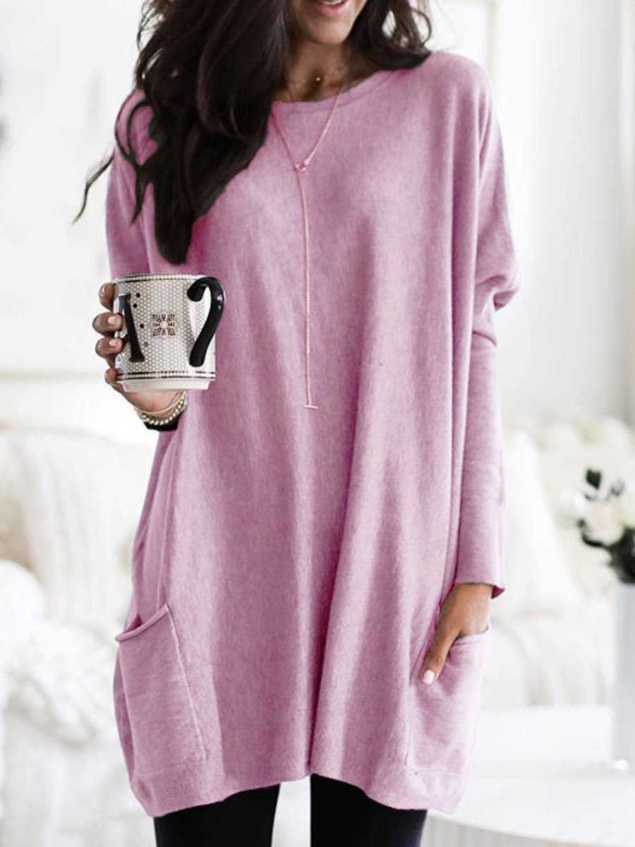 Lunimesd Long Sleeve Pocket T-Shirt Top