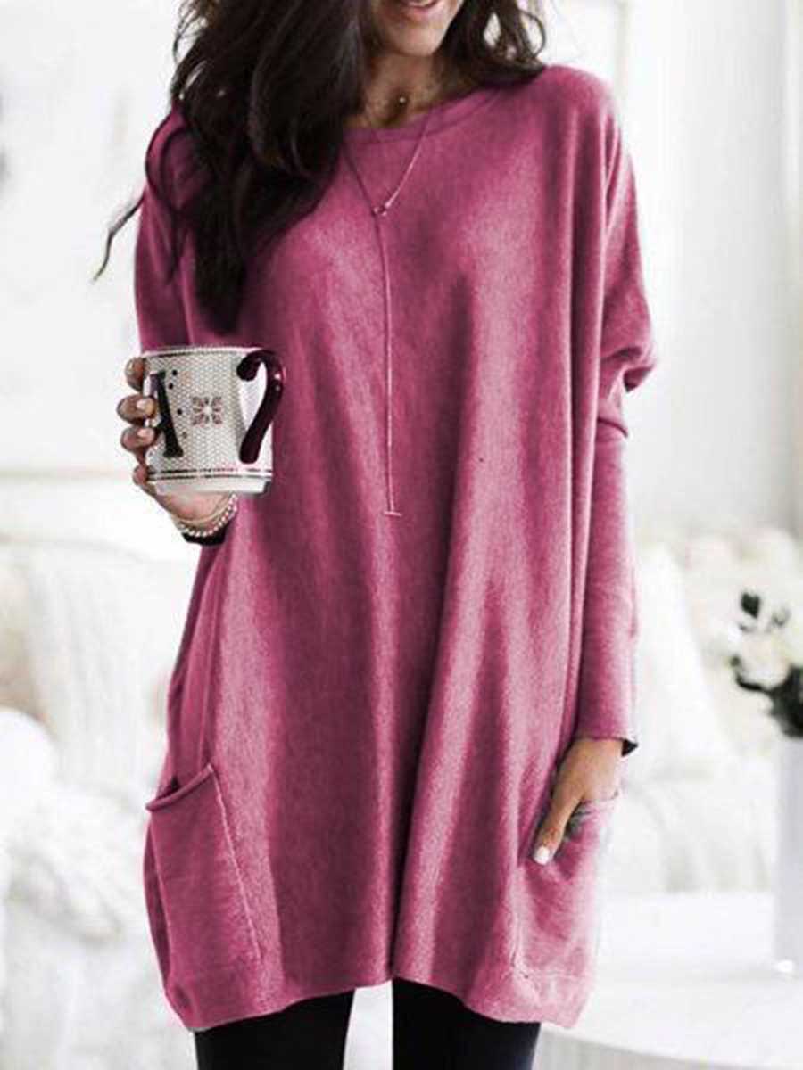 Lunimesd Long Sleeve Pocket T-Shirt Top