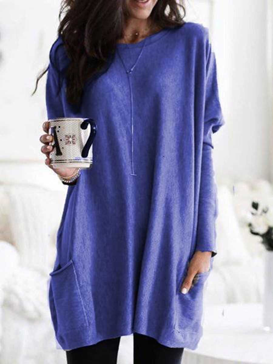 Lunimesd Long Sleeve Pocket T-Shirt Top