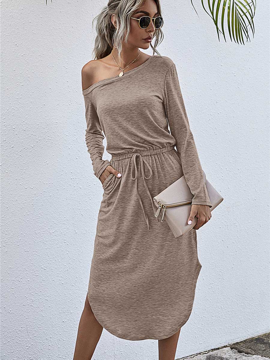 Lunimesd Strapless Long Sleeve Split Dress