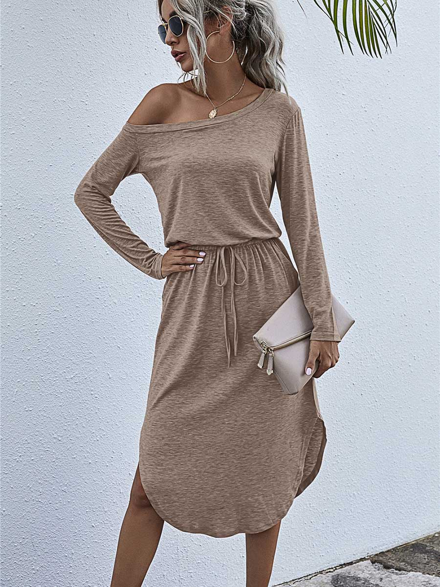 Lunimesd Strapless Long Sleeve Split Dress