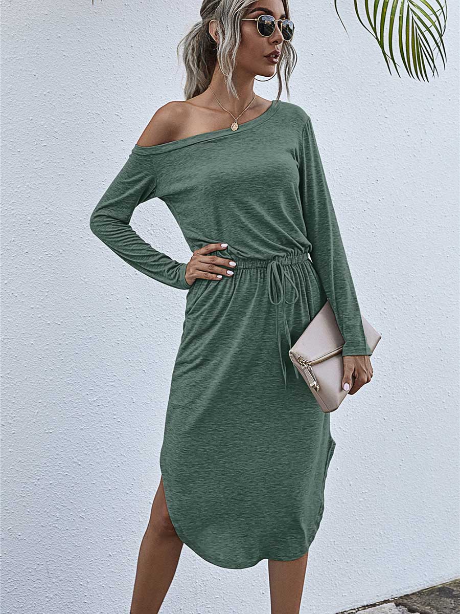 Lunimesd Strapless Long Sleeve Split Dress