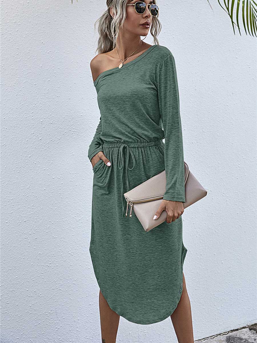 Lunimesd Strapless Long Sleeve Split Dress