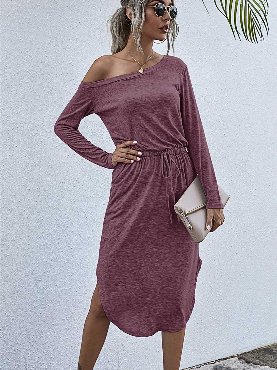 Lunimesd Strapless Long Sleeve Split Dress