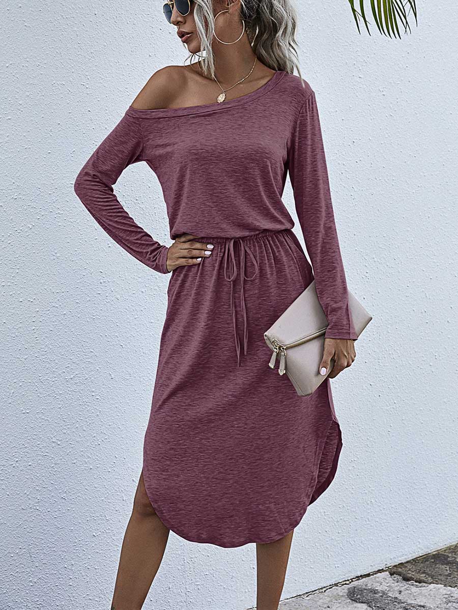 Lunimesd Strapless Long Sleeve Split Dress