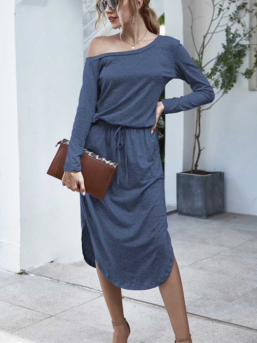 Lunimesd Strapless Long Sleeve Split Dress