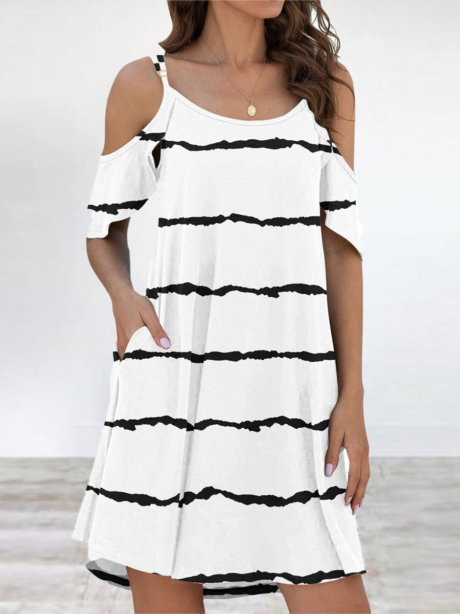 Lunimesd Elegant Print Flounce O Neck Dresses(11 Colors)