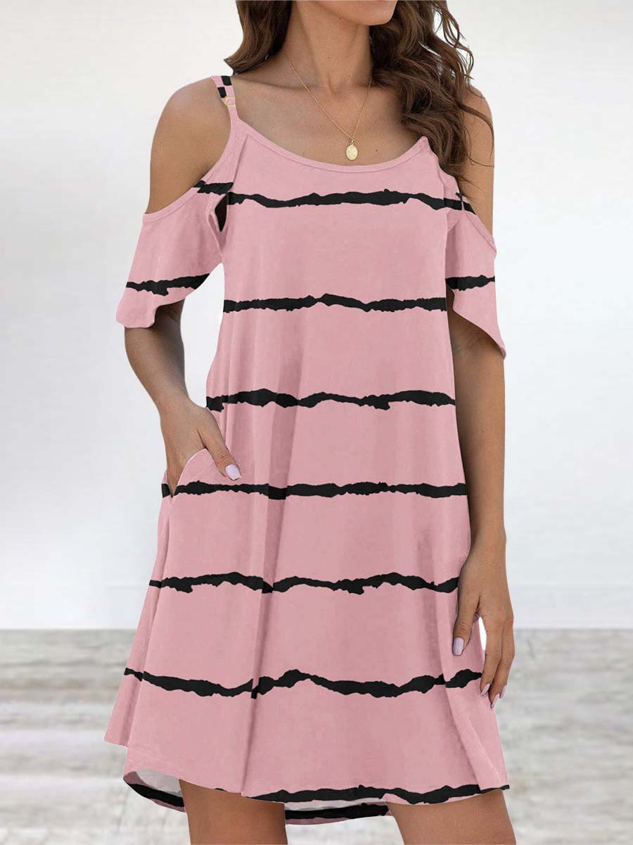 Lunimesd Elegant Print Flounce O Neck Dresses(11 Colors)