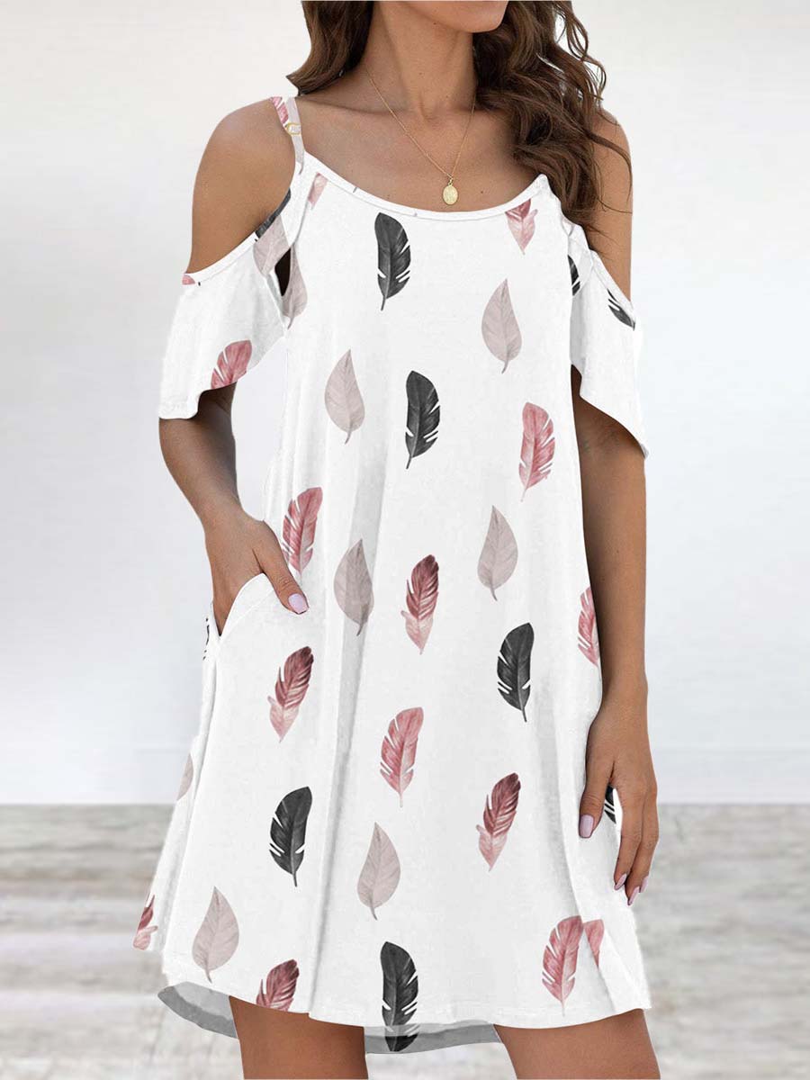 Lunimesd Elegant Print Flounce O Neck Dresses(11 Colors)