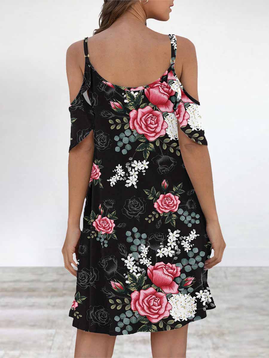 Lunimesd Elegant Print Flounce O Neck Dresses(11 Colors)