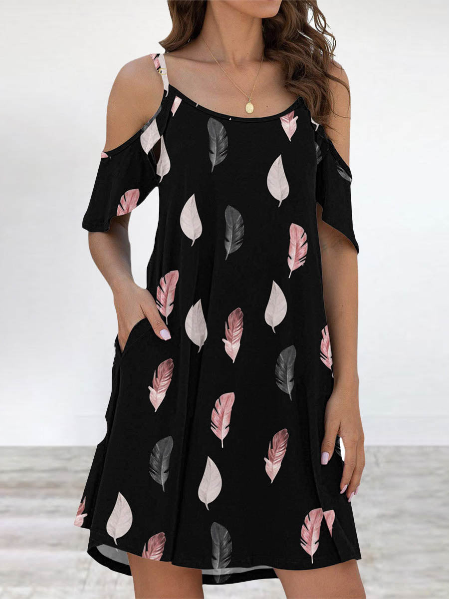 Lunimesd Elegant Print Flounce O Neck Dresses(11 Colors)