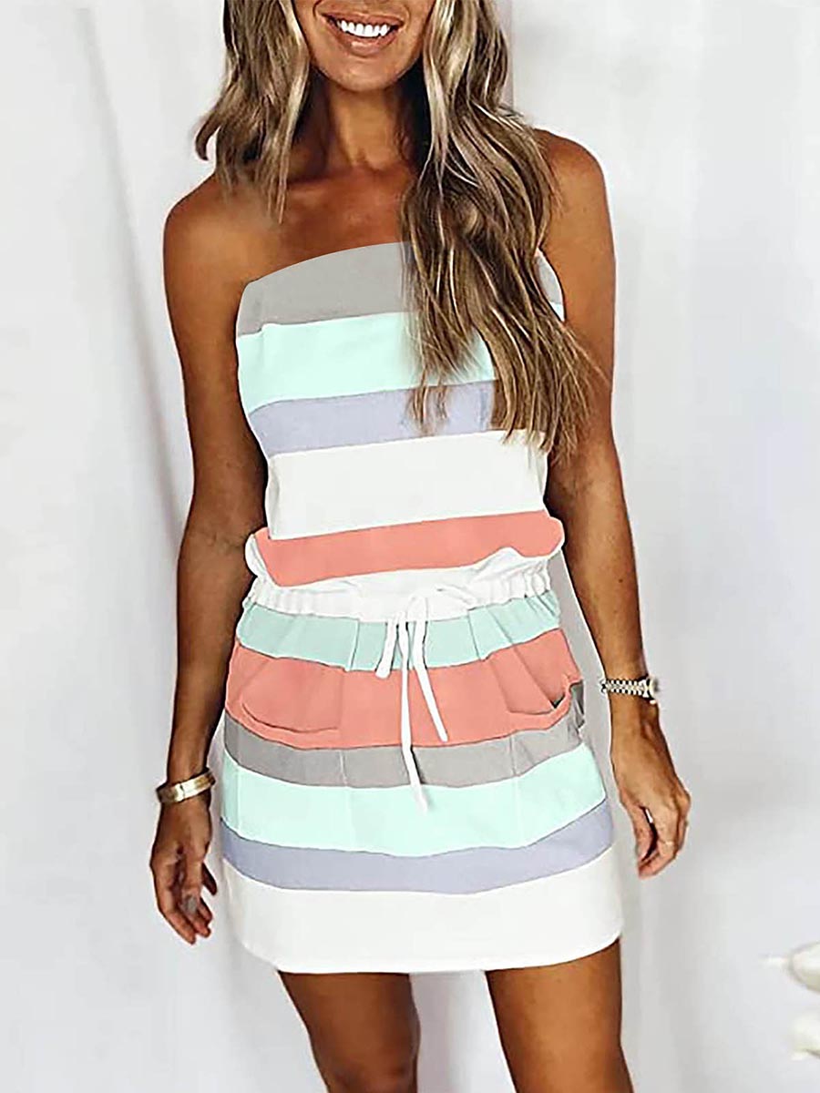 Lunimesd Sheath Striped Dress