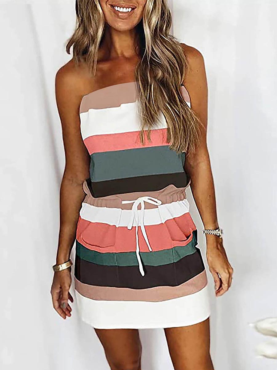 Lunimesd Sheath Striped Dress