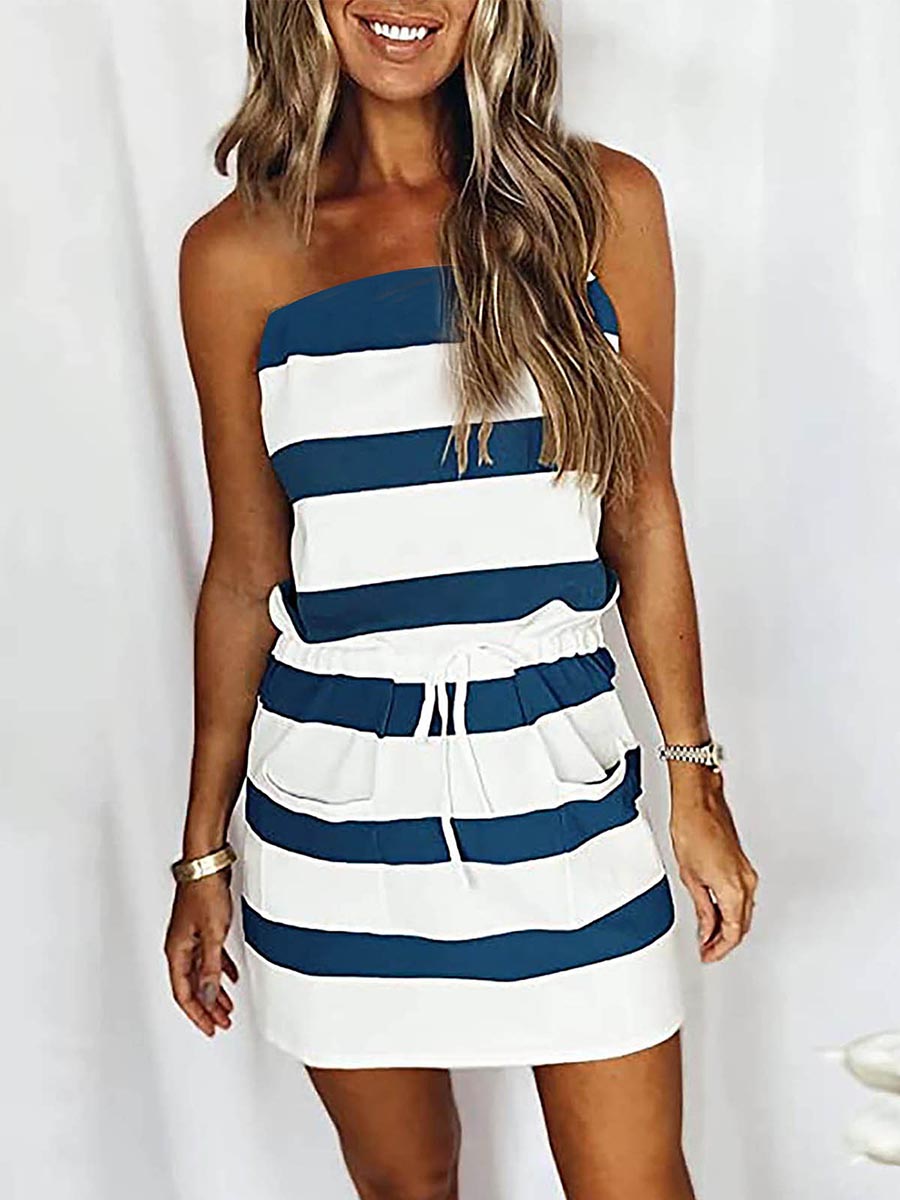 Lunimesd Sheath Striped Dress