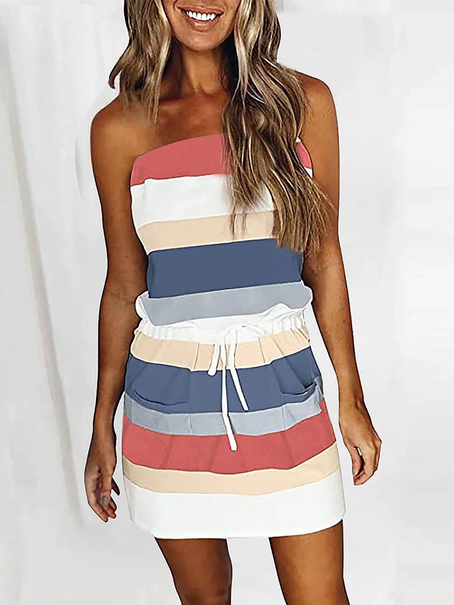Lunimesd Sheath Striped Dress