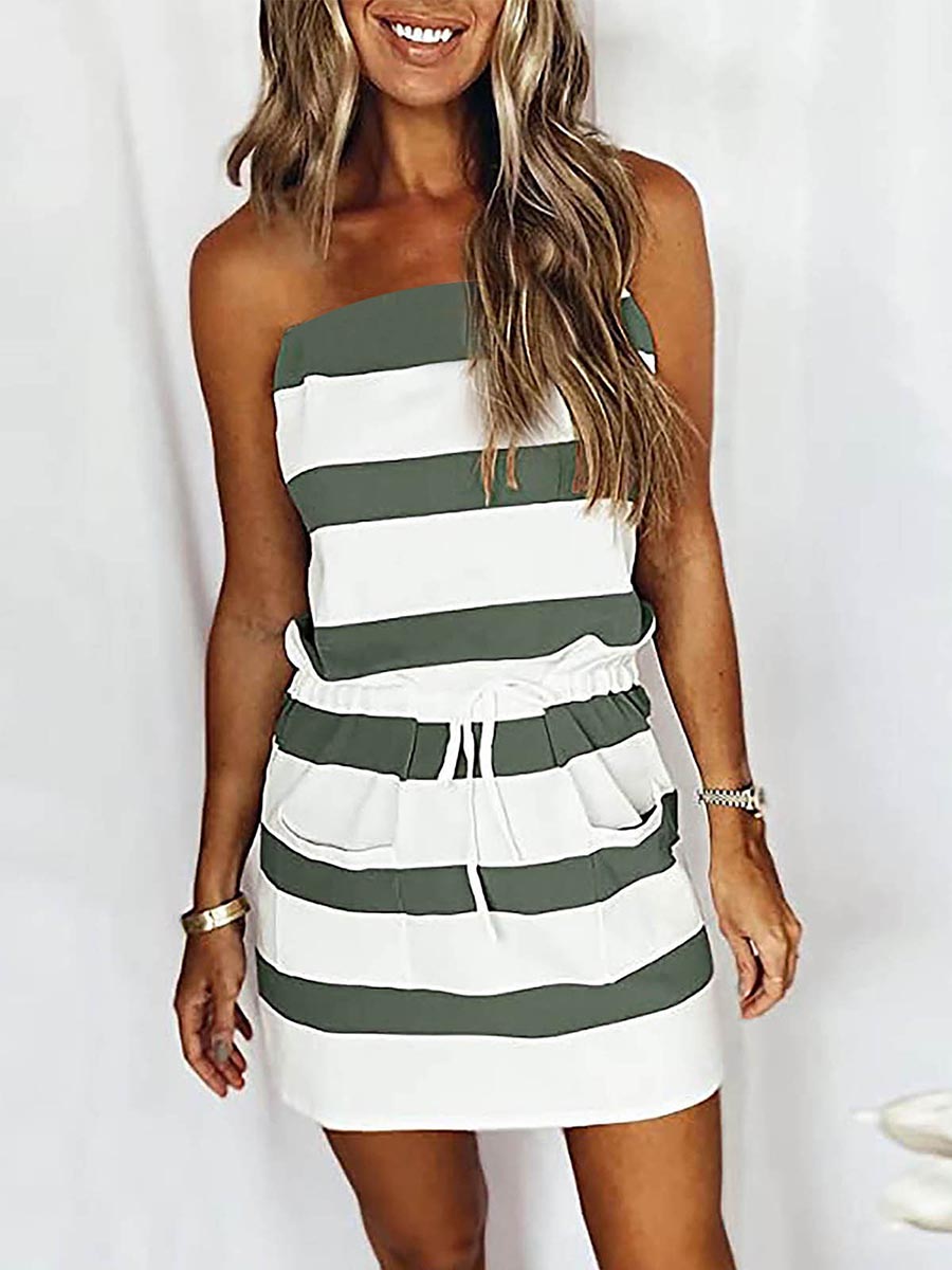 Lunimesd Sheath Striped Dress