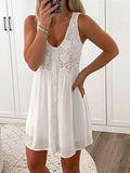 Lunimesd Lace Floral Button Down Tank Dress