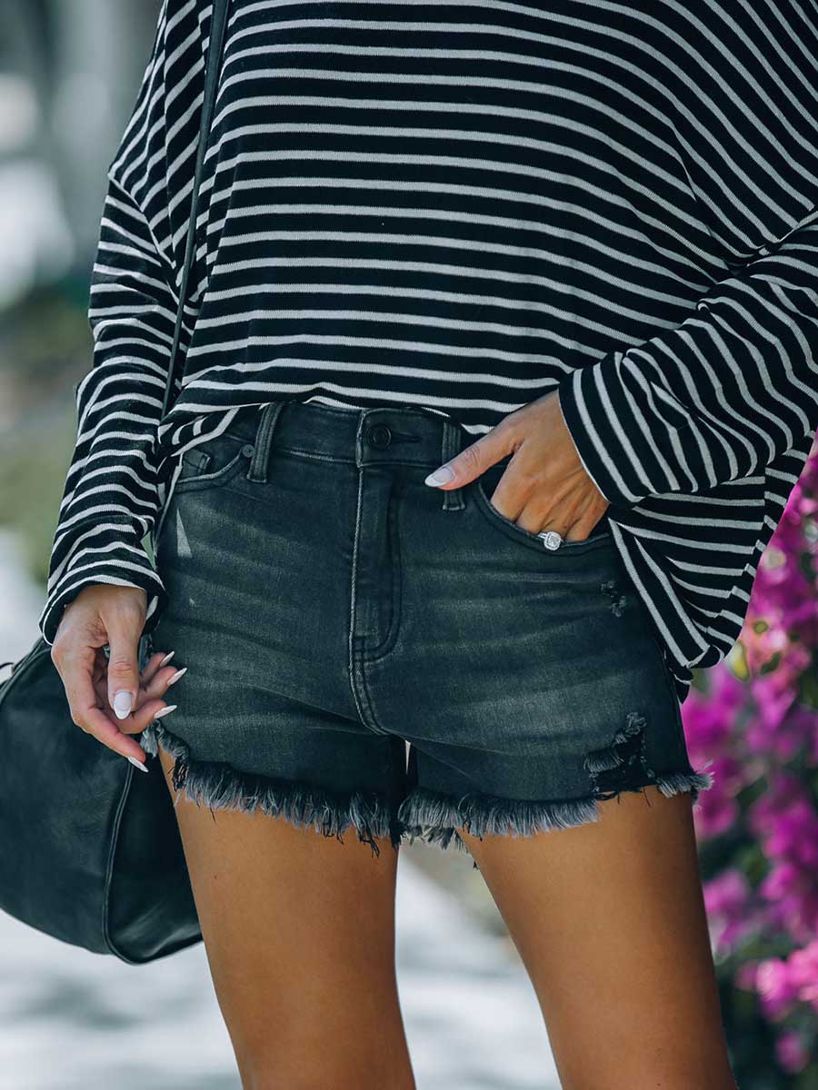 Lunimesd Eternity High Rise Distressed Shorts