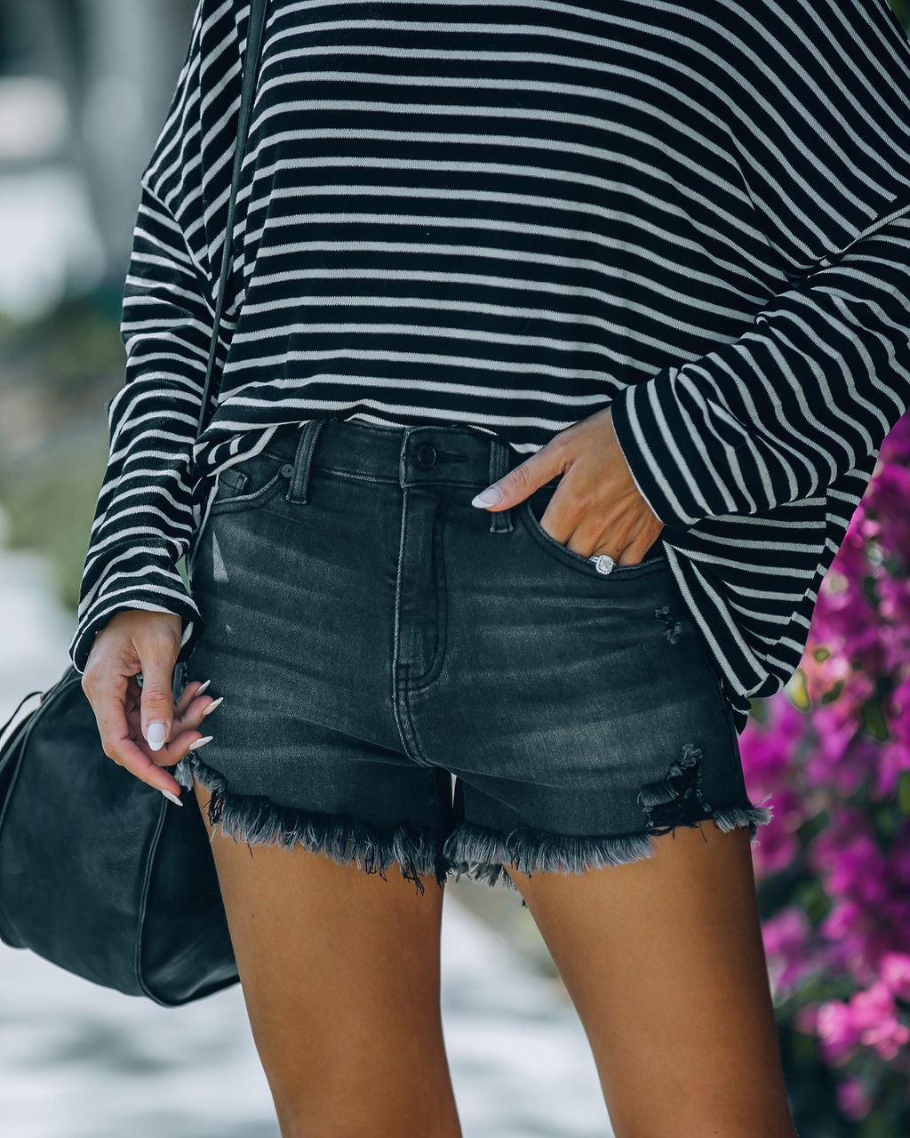 Lunimesd Eternity High Rise Distressed Shorts