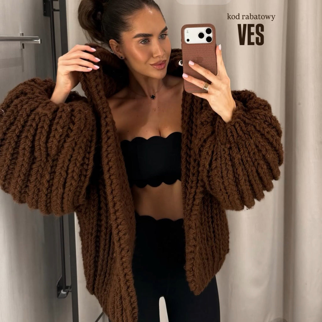 Hooded Chunky Cardigan