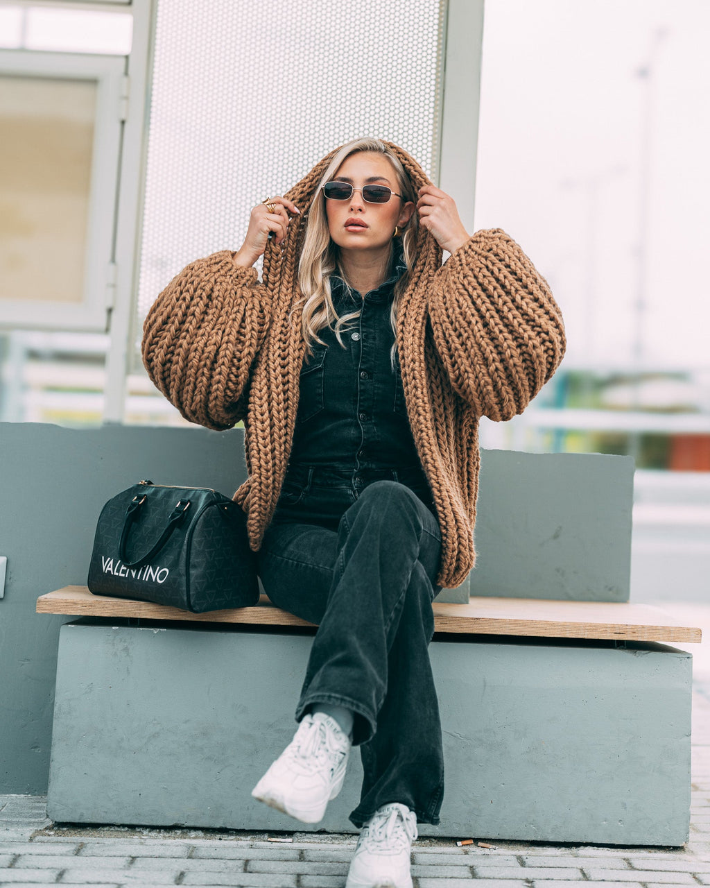 Hooded Chunky Cardigan