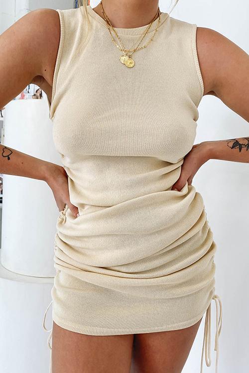Lunimesd Drawstring Sleeveless Mini Dress