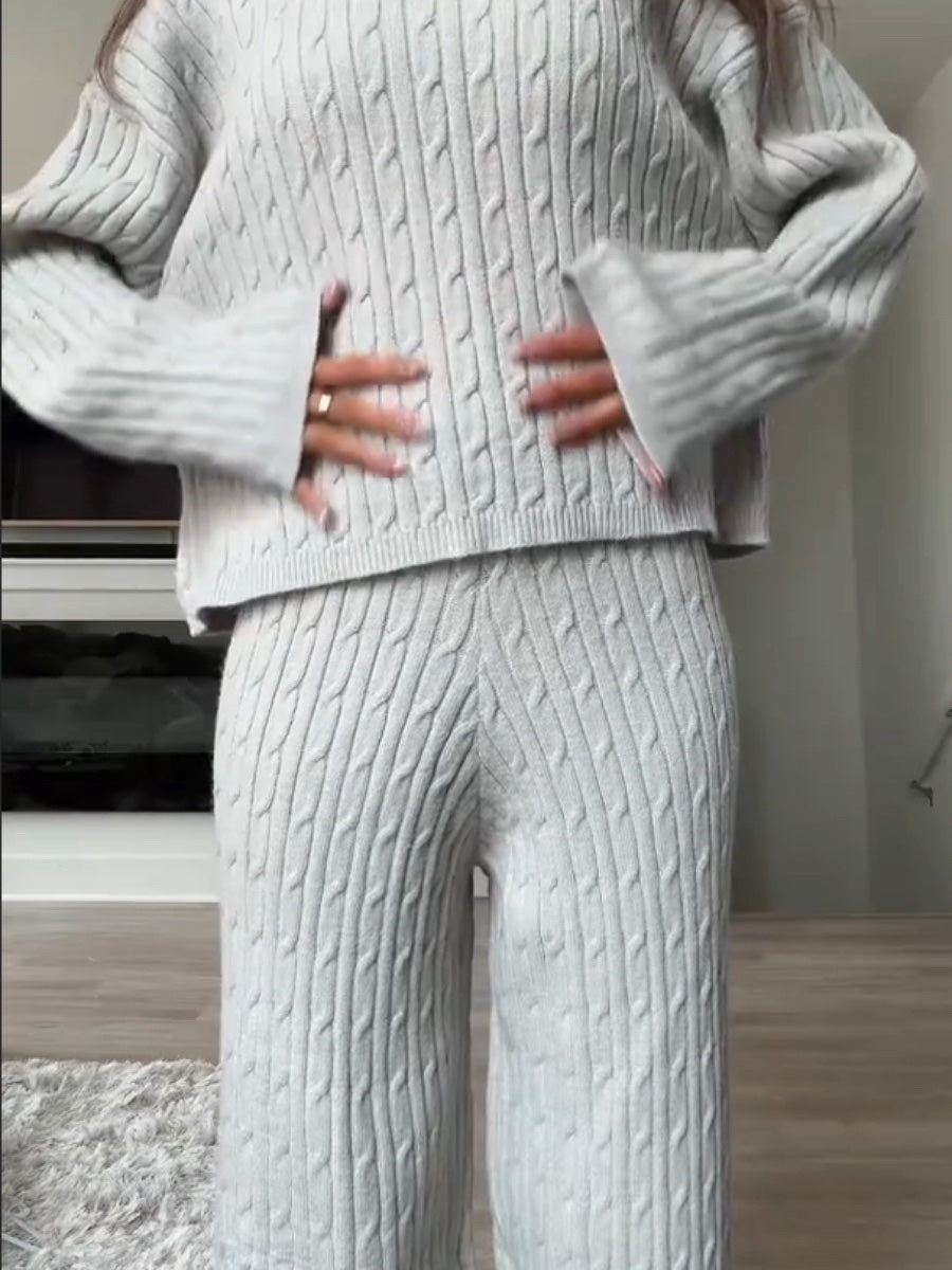 CABLE KNIT SWEATER SET