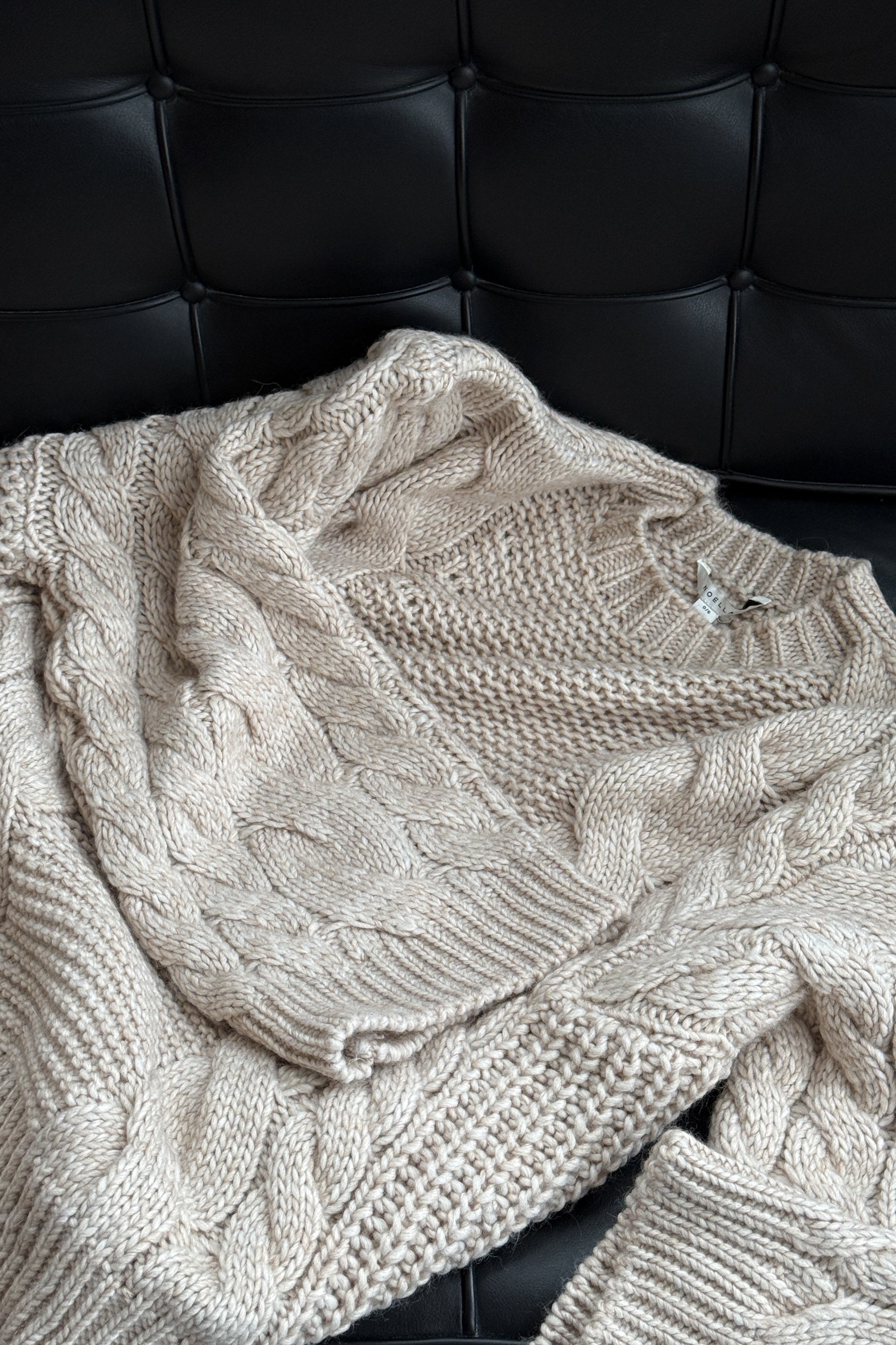 KNIT OVERSIZED CABLE SWEATER