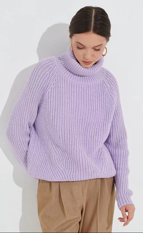 COZY KNITTED TURTLENECK SWEATER FOR WOMEN