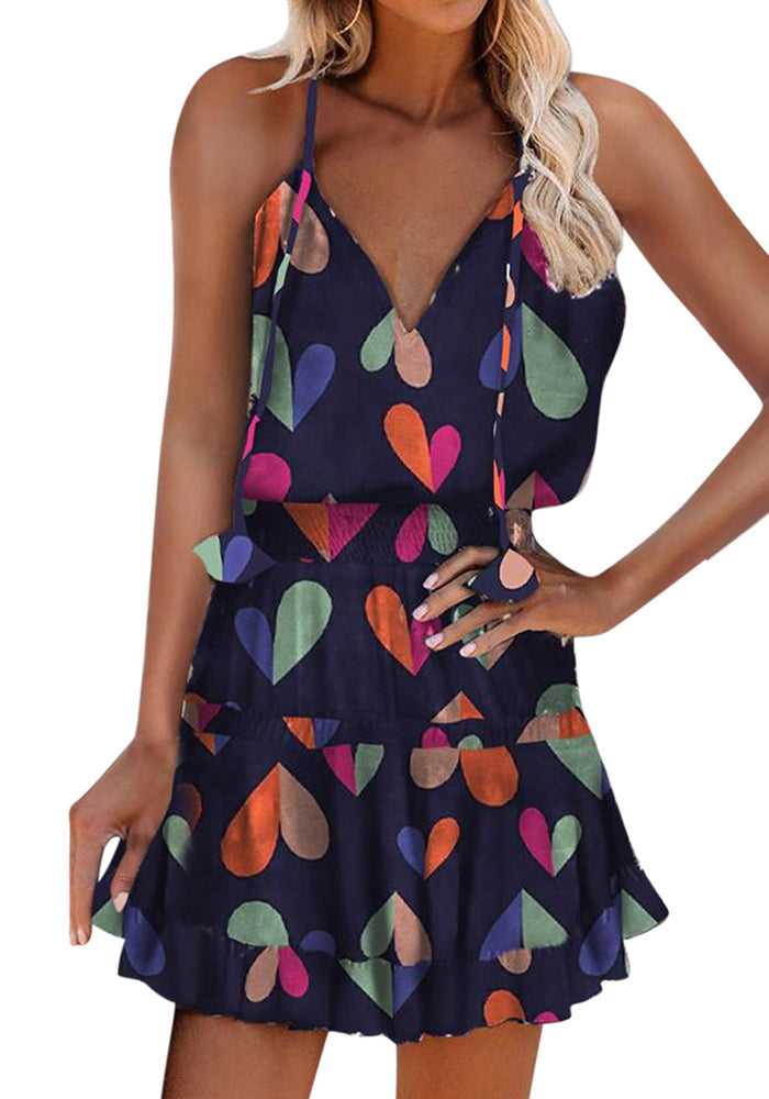 Lunimesd Cheetah Print Frill Hem Ruffles Ruched Dress (13 colors)