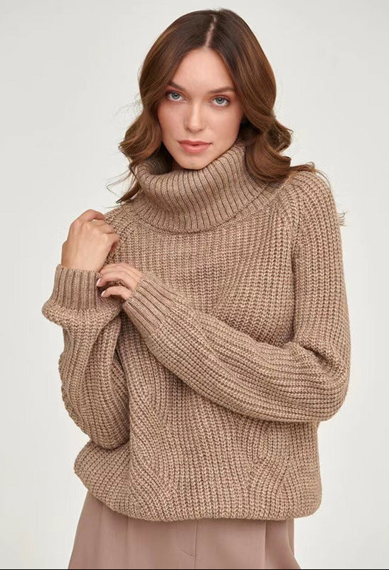 COZY KNITTED TURTLENECK SWEATER FOR WOMEN