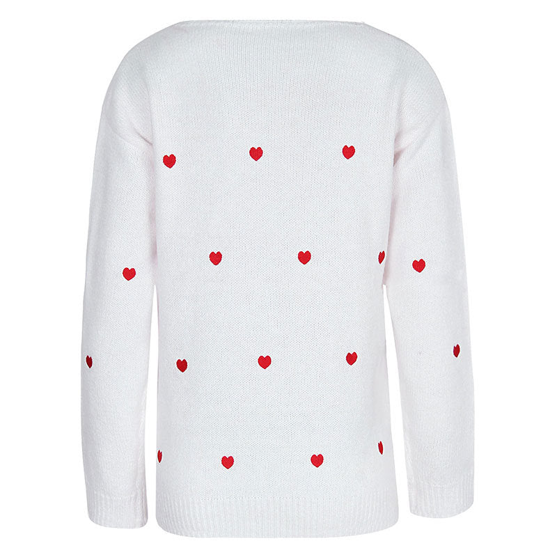 Lunimesd Love Polka Dot V-Neck Sweater