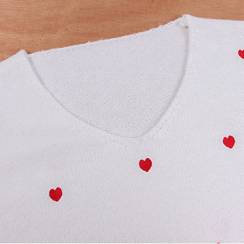 Lunimesd Love Polka Dot V-Neck Sweater