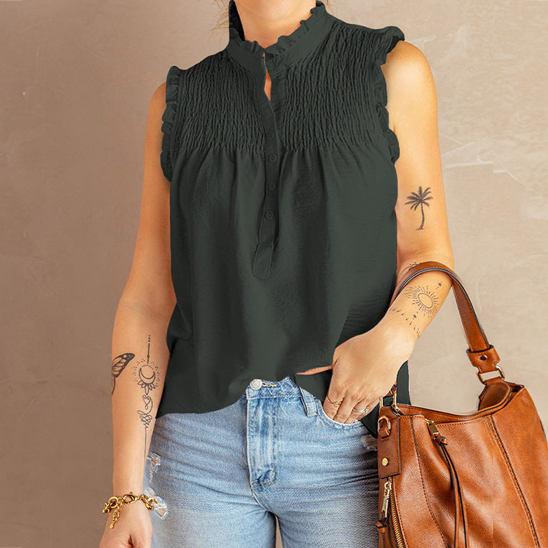 Lunimesd Ruffle Neck Casual Vest(7 colors)