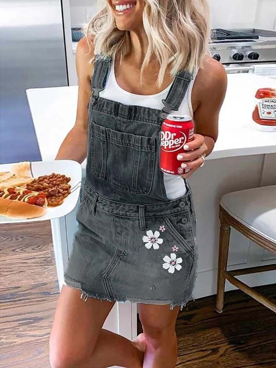 Lunimesd Solid Color Denim Skirt