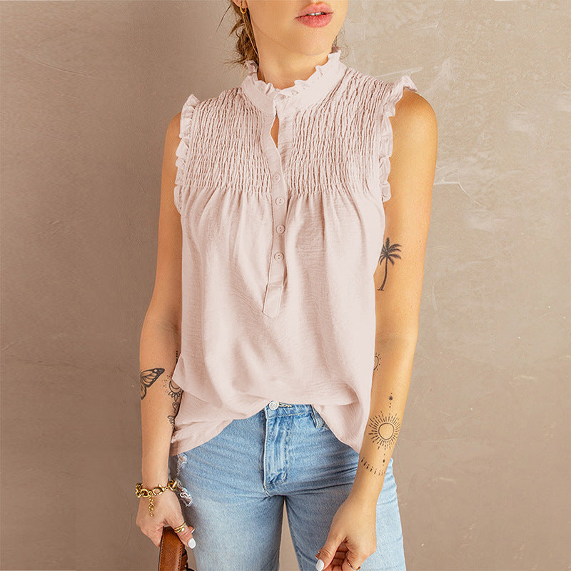 Lunimesd Ruffle Neck Casual Vest(7 colors)