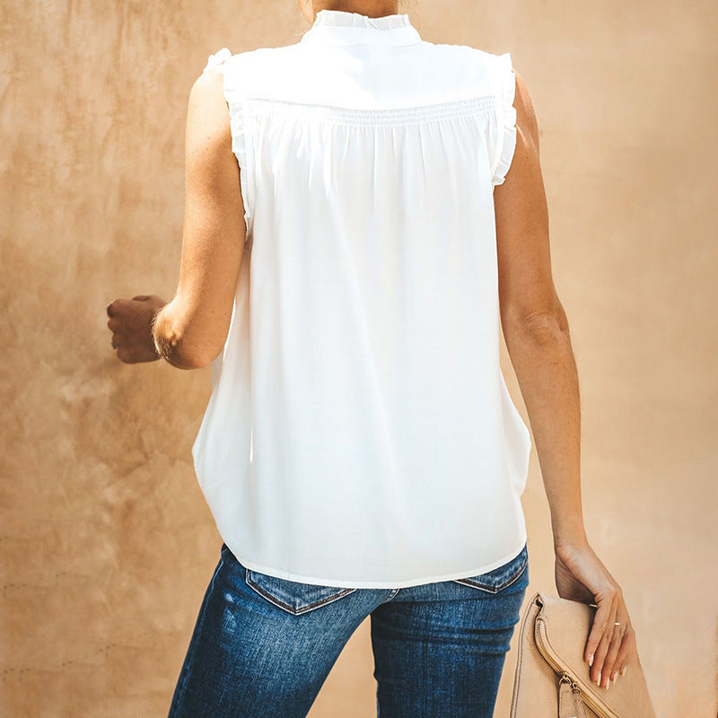 Lunimesd Ruffle Neck Casual Vest(7 colors)