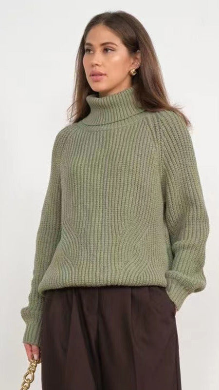 COZY KNITTED TURTLENECK SWEATER FOR WOMEN