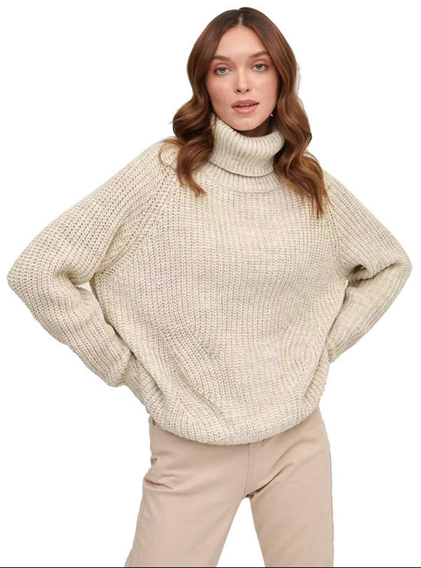 COZY KNITTED TURTLENECK SWEATER FOR WOMEN