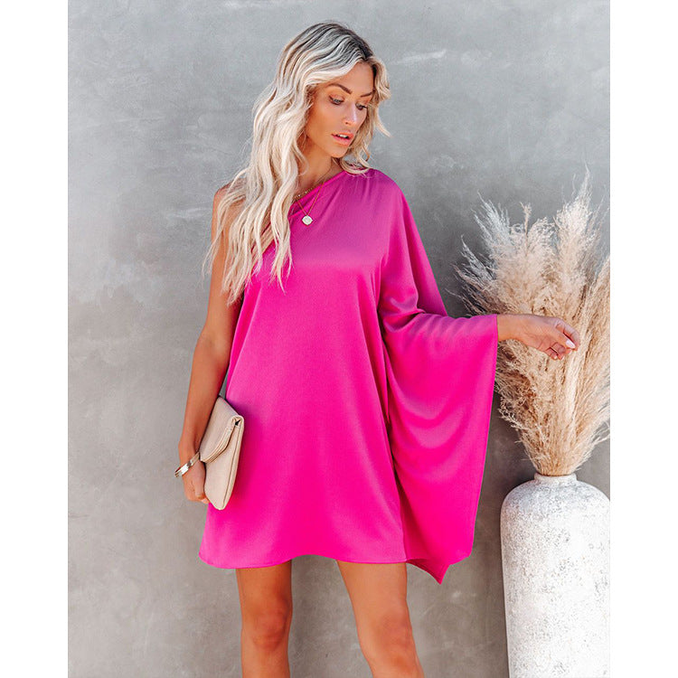 Lunimesd Loose One-shoulder Diagonal Dress(8 colors)